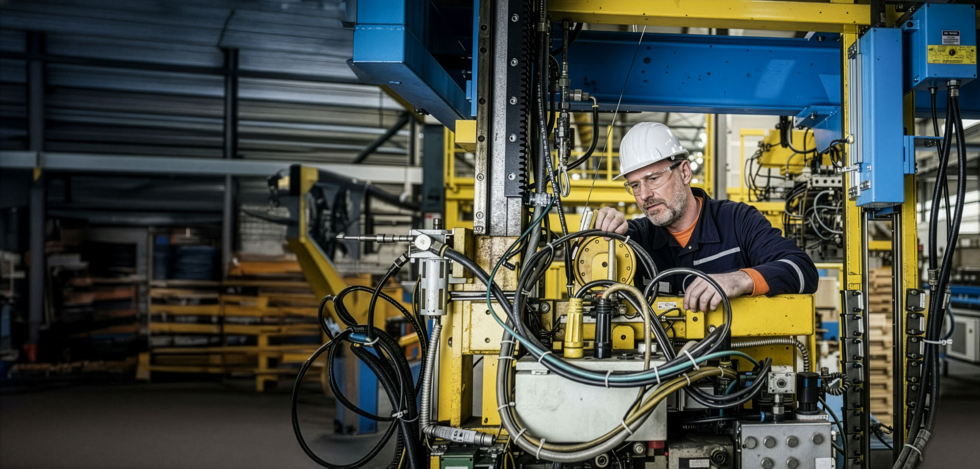 Instandhaltung — Techniker bei der Maschinenwartung